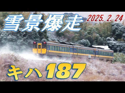 雪景爆走 キハ１８７ (24-Feb-2025) Landscape with Railways JAPAN.