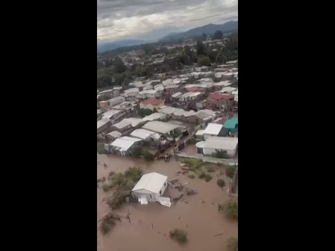 Chilean police conduct rescues after severe flooding