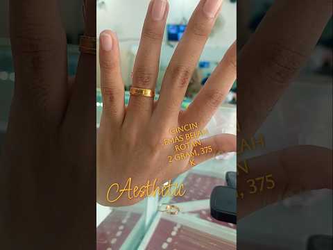 Cincin emas belah rotan , 2 gram, 375 k, harga emas hari ini naik tiap hari buru semakin tinggi, new