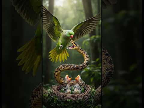 snack attack on parot baby | ai short snack vs parot