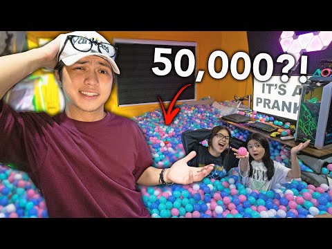 Turning My Brother’s Room Into A GIANT BALL PIT!