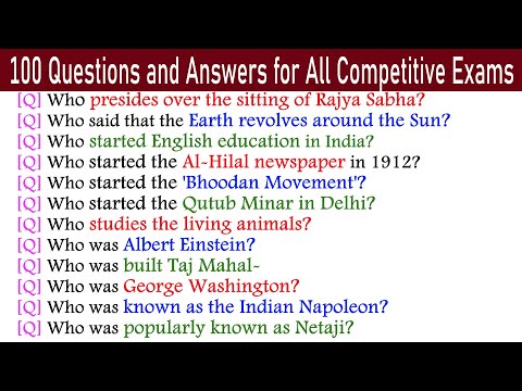 100 Questions and Answers for All Competitive Exams | India GK - India Quiz In English