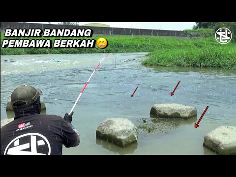 Gak nyangka..! Mancing saat cuaca buruk malah panen strike