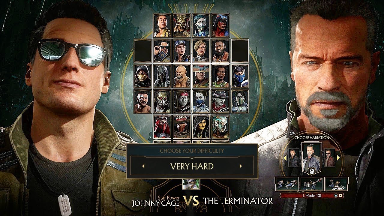 Mortal Kombat 11 Terminator T-800 Gameplay Vs Johnny Cage Very Hard Difficulty MK11