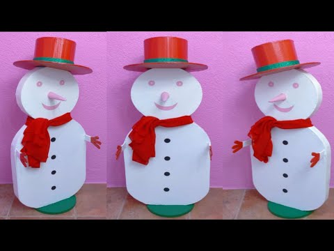 Snowman made with cardboard diy