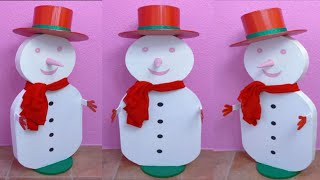 Snowman made with cardboard diy