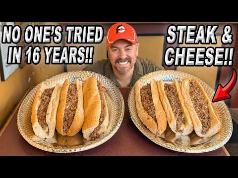 "Nobody's Eaten TWO in 16 years!!" | DiBlasi's 60-Inch Boston Steak and Cheese Sandwich Challenge!!
