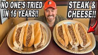 "Nobody's Eaten TWO in 16 years!!" | DiBlasi's 60-Inch Boston Steak and Cheese Sandwich Challenge!!