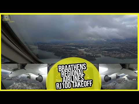 Just beautiful Views! Braathens Regional Airlines RJ100 Takeoff over Stockholm Downtown! [AirClips]