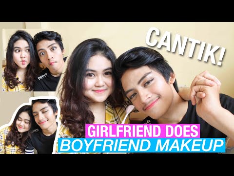 COWOK-KU JADI CANTIK BANGET! (Girlfriend Does Boyfriend Makeup)