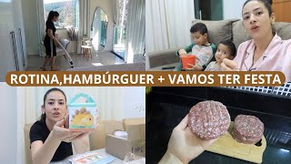 VAMOR TER FESTINHA, OLHA O QUE JÁ CHEGOU, CARNE DE HAMBÚRGUER PARA CONGELAR E CUIDANDO DO LAR