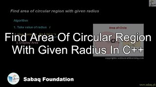 Find area of circular region with given radius