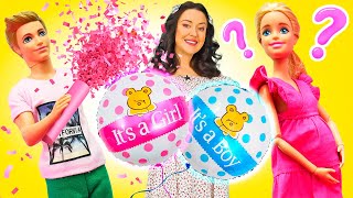 Boy or girl - who will Barbie doll have? Gender party with Barbie doll in new doll video for kids.
