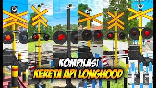 Kereta Barang & Penumpang Ekonomi Melintas di Perlintasan Kereta Api - Lokomotif Longhood