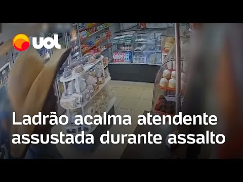 'Calma, tia': Ladrão acalma atendente assustada durante assalto em GO; veja