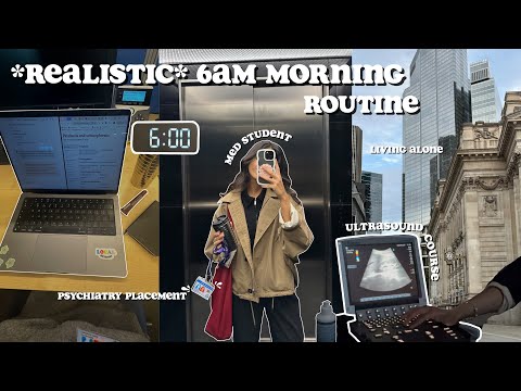 my REALISTIC 6am morning routine ✨ psychiatry placement, lunch prep, studying, 4th-year uni vlog