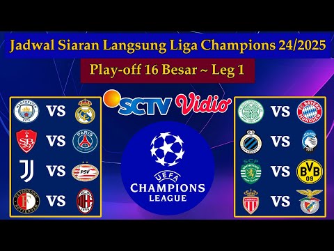 Jadwal Liga Champions Live SCTV - Man City vs Real Madrid - Leg 1 Play-off 16 Besar UCL 2024/2025