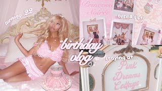 birthday vlog ♡⊹  throwing a pink cottage party, huge gift haul, bday nails, shopping, turning 22!