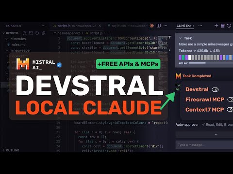 Devstral + FREE MCPs + Unlimited FREE API: This is LOCAL SONNET! The best LOCAL CODER COMBINATION!