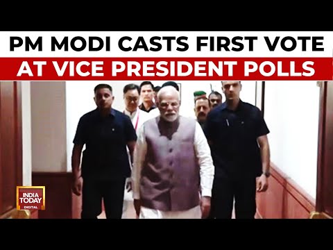 VP Polls: PM Modi Casts First Vote; NDA Confident In Numbers Game Amid Ballot Paper Voting