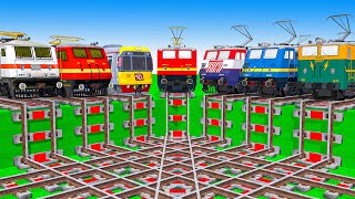 【踏切アニメ】あぶない電車 空中 7 Trains Climbing Pynamid 🚦 Fumikiri 3D Railroad Crossing Animation #2025