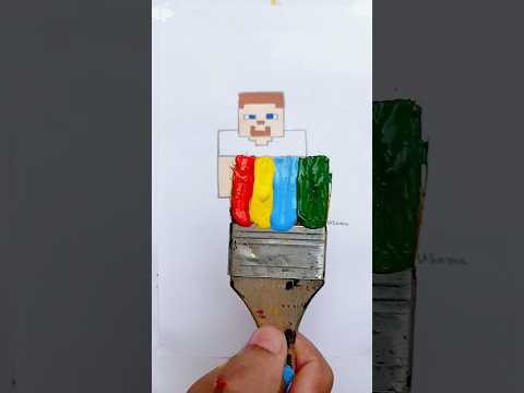 Minecraft steve colored brush art #artisticusama #viral #art #minecraft