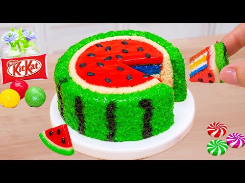 Amazing KitKat Watermelon Cake | How To Make Delicious Miniature KitKat Chocolate Cake