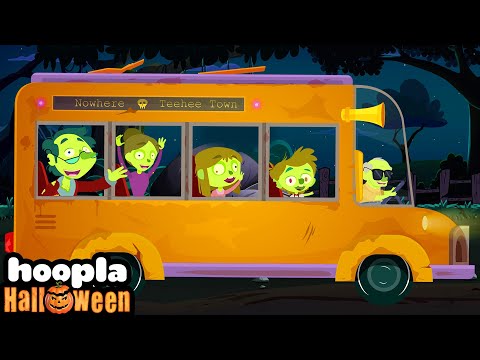 Five Zombies Riding On A Bus | Spooky Scary Song For Kids | Hoopla Halloween