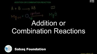 Addition or Combination Reactions
