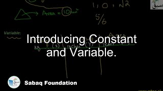 Introducing Constant and Variable.