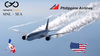 Infinite Flight: Manila (MNL) to Seattle (SEA) | TIMELAPSE | Philippines Airlines Boeing 777-300ER
