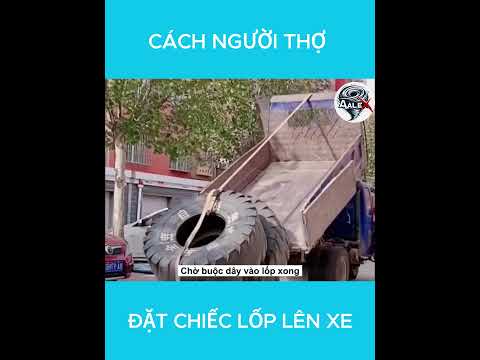 Cách người thợ đặt chiếc lốp xe to lên thùng xe #shorts #shortvideo #review