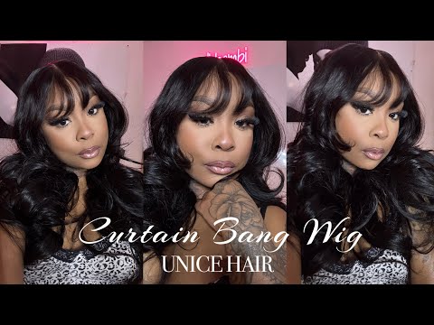 Sexy Luminous Curtain Bangs Wig | NO GLUE NEEDED | Melted Lace | UNICE HAIR