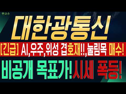 [대한광통신 주가전망] [속보] 대한광통신 버티면 <strong>4배</strong> 폭등합니다! 9월 11일 눌림목 세력 매집 단가 전격 파헤치기 #대한광통신 #대한광통신주가 #대한광통신주가전망