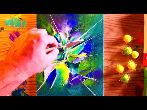 How To Paint Green Abstract Painting | Fun With Acrylics | Easy & Simple | Art Tutorial