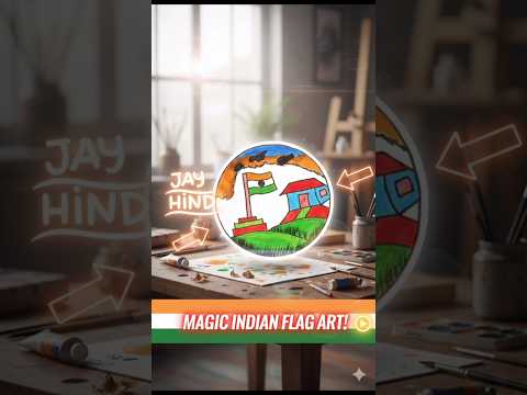 🇮🇳🧡🤍💚🇮🇳 Indian Flag Scenery Drawing | Independence Day Special | Speed Art #shorts #art