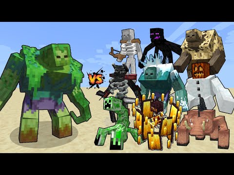 Mutant Jungle Zombie vs Mutant Mobs in Minecraft - Minecraft Mutants Mob Battle