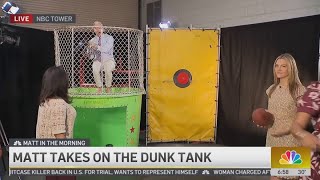 VIDEO: Matt Rodrigues gets tossed into the dunk tank on live TV