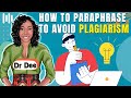 Effective Paraphrasing Techniques to Avoid Plagiarism