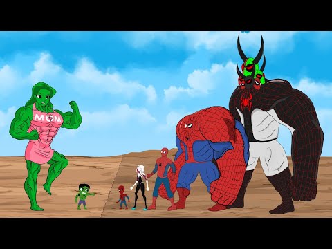 Evolution of MOM She Hulk vs Evolution of Family Spider-Man | SUPER HEROES MOVIE ANIMATION