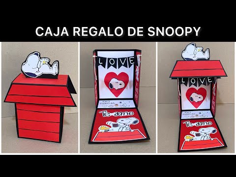 Como hacer CASITA DE SNOOPY | Cajita REGALO de snoopy en CARTULINA