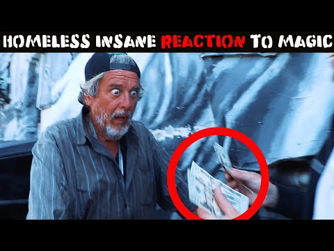 Homeless man in USA 🇺🇸Reacts to Magic -Julien Magic