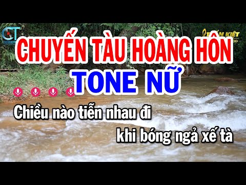 Karaoke Chuyến Tàu Hoàng Hôn Tone Nữ ( Am ) Nhạc Sống Mới Nhất || Karaoke Tuấn Kiệt