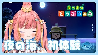 【あつ森】初めての海水浴🐚夜の海でぷかぷか浮く🫧【飛良ひかり / ななしいんく】