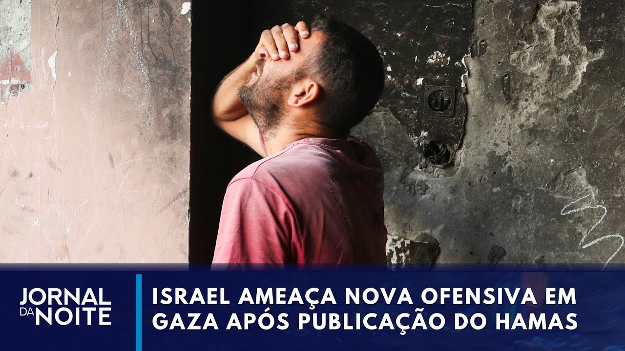 Israel ameaça nova ofensiva em Gaza após o Hamas publicar imagens de reféns | Jornal da Noite