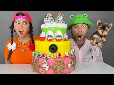 Mukbang Giant Christmas Jelly Cake 하이유의 대왕 눈알 젤리 케이크 먹방! Dubybuba