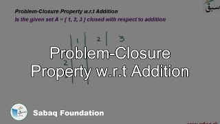 Problem-Closure Property w.r.t Addition