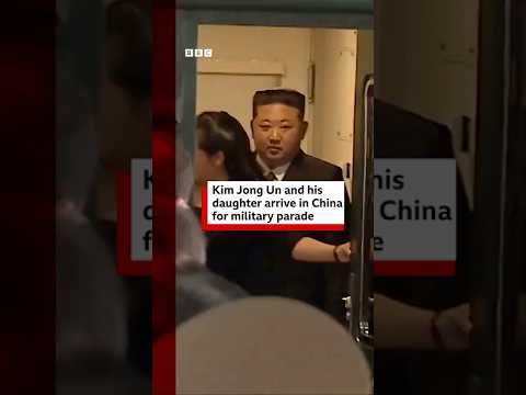 Kim's Jong Un and his daughter arrive in China for military parade. #NorthKorea #BBCNews