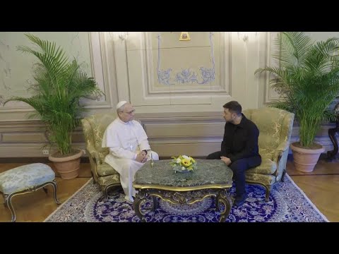 YouTube video thumbnail: Pope Leo XIV With Zelensky in Gandolfo: the Pope Again Offers the Vatican as Negotiations Location