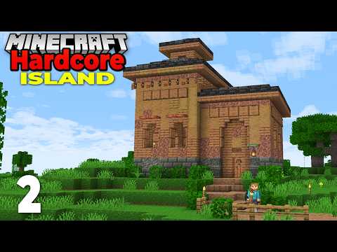 I Built a Starter House on an Island in Hardcore Minecraft (#2)